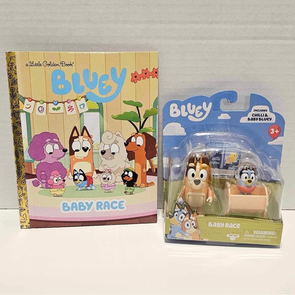 Bluey Baby Race Book & Matching Story Starters Figures / Toy - New - Picture 2 of 13